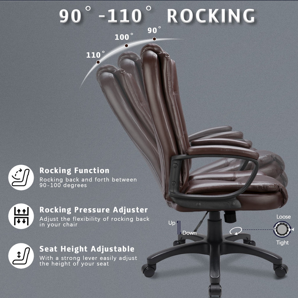 Waleaf Home Office Chair, 400LBS 8Hours Heavy Duty Design, Ergonomic High Back Cushion Lumbar Back Support, Computer Desk Chair, Big and Tall Chair for Work