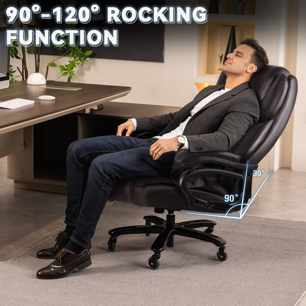 BOSSIN 500lbs Big and Tall Office Chair,Heavy Duty Computer Desk Chair with Adjustable Lumbar Support