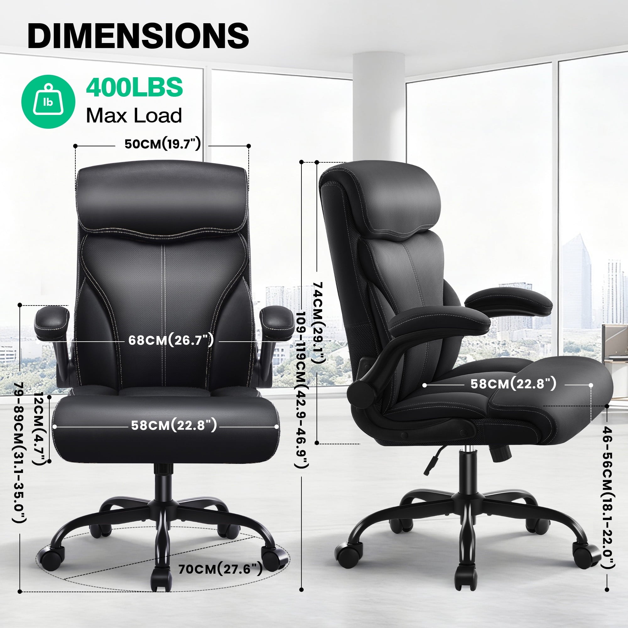 Dhole Executive Ergonomic Office Chair - High Back Mesh Desk Chair with Lumbar Support, 4D Armrests, Tilt Function & Breathable Mesh for Home Office (Black)